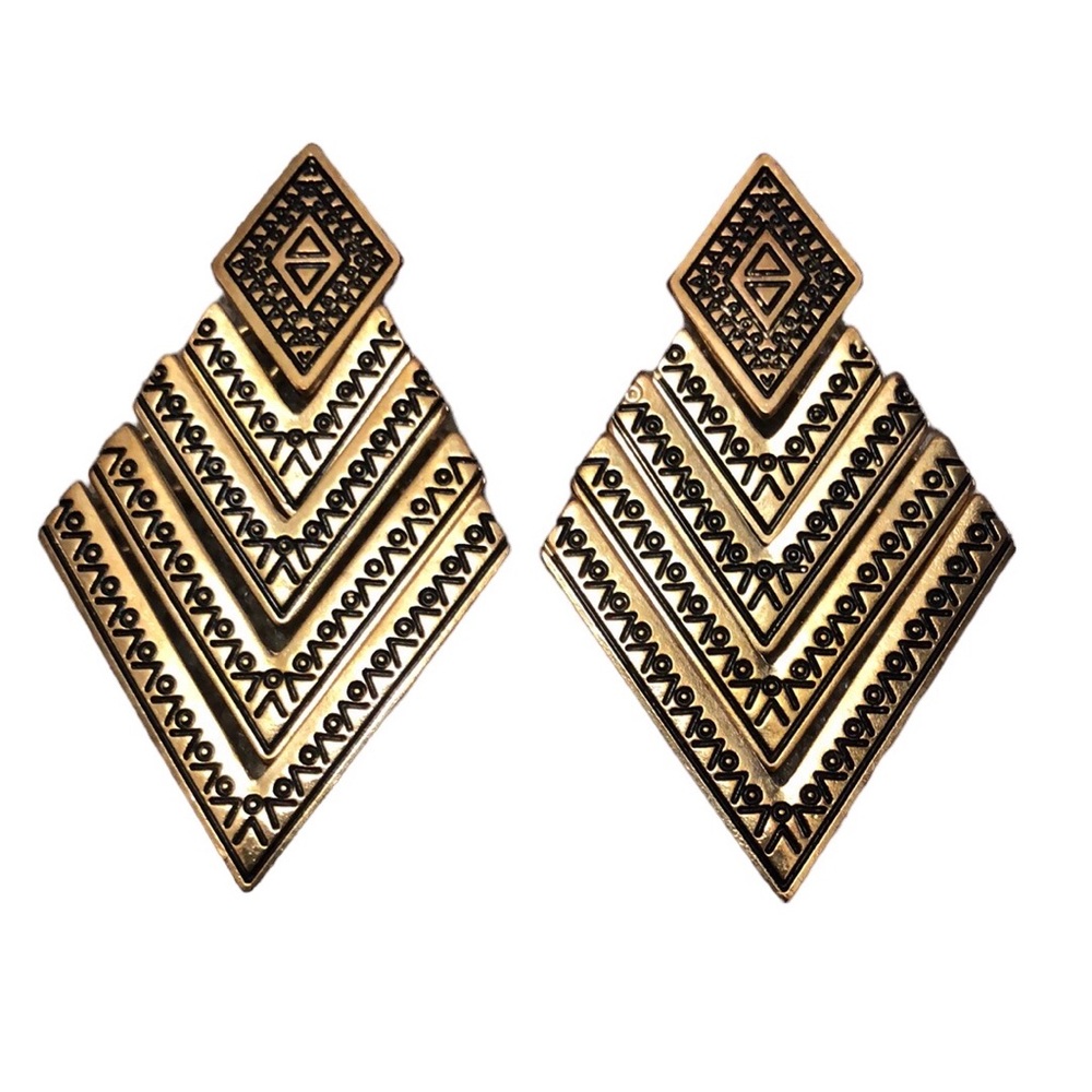 Gold Triangle Earrings